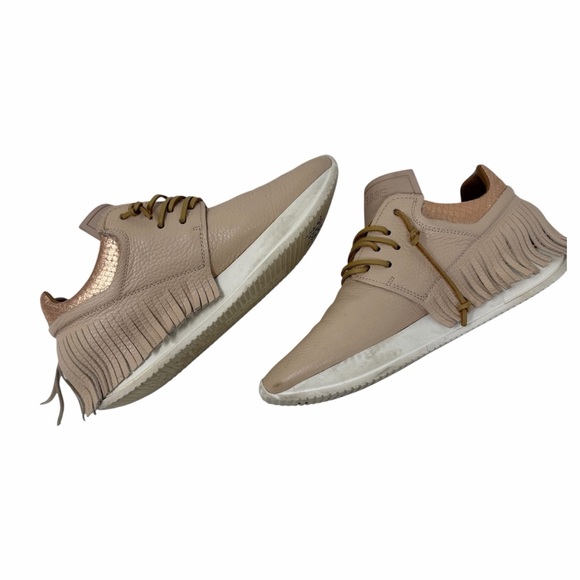 Esseutesse Leather Fringe Sneaker - Sand - Size 7.5 / 38 - Picture 8 of 12